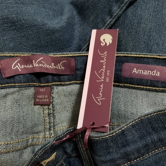 Gloria Vanderbilt jeans 14P 14 Petite NWT Amanda stretch Heritage Fit denim NEW - Picture 10 of 11